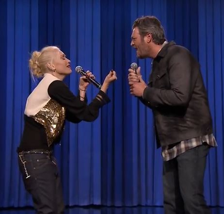 Blake Shelton and Gwen Stefani on Tonight Show